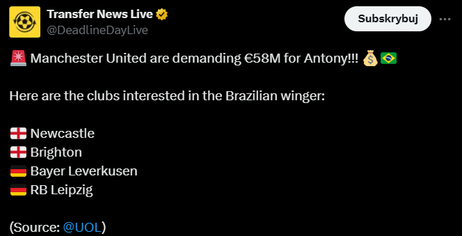 Antony WYCENIONY przez Manchester United na... O.o